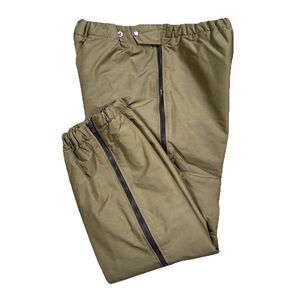 VTG 80s LL Bean Mens Medium Full Side Zip Snow Pants Quilted Lining Khaki Tan